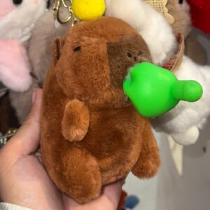 Capybara bubble blowing plush keychain