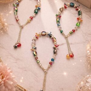 aesthetic multicolored stone adjustable bracelet