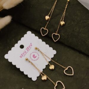 Heart Solitaire Drop Earrings