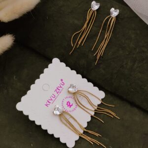 Heart Crystal Drop Earrings