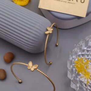anti tarnish golden butterfly design bracelet