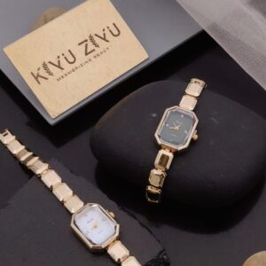 Crystal Bracelet watch,  gold tone Anti tarnish metal