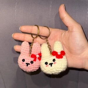 Cute Bunny Crochet Keychain