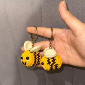 Honey Bee Crochet Keychain