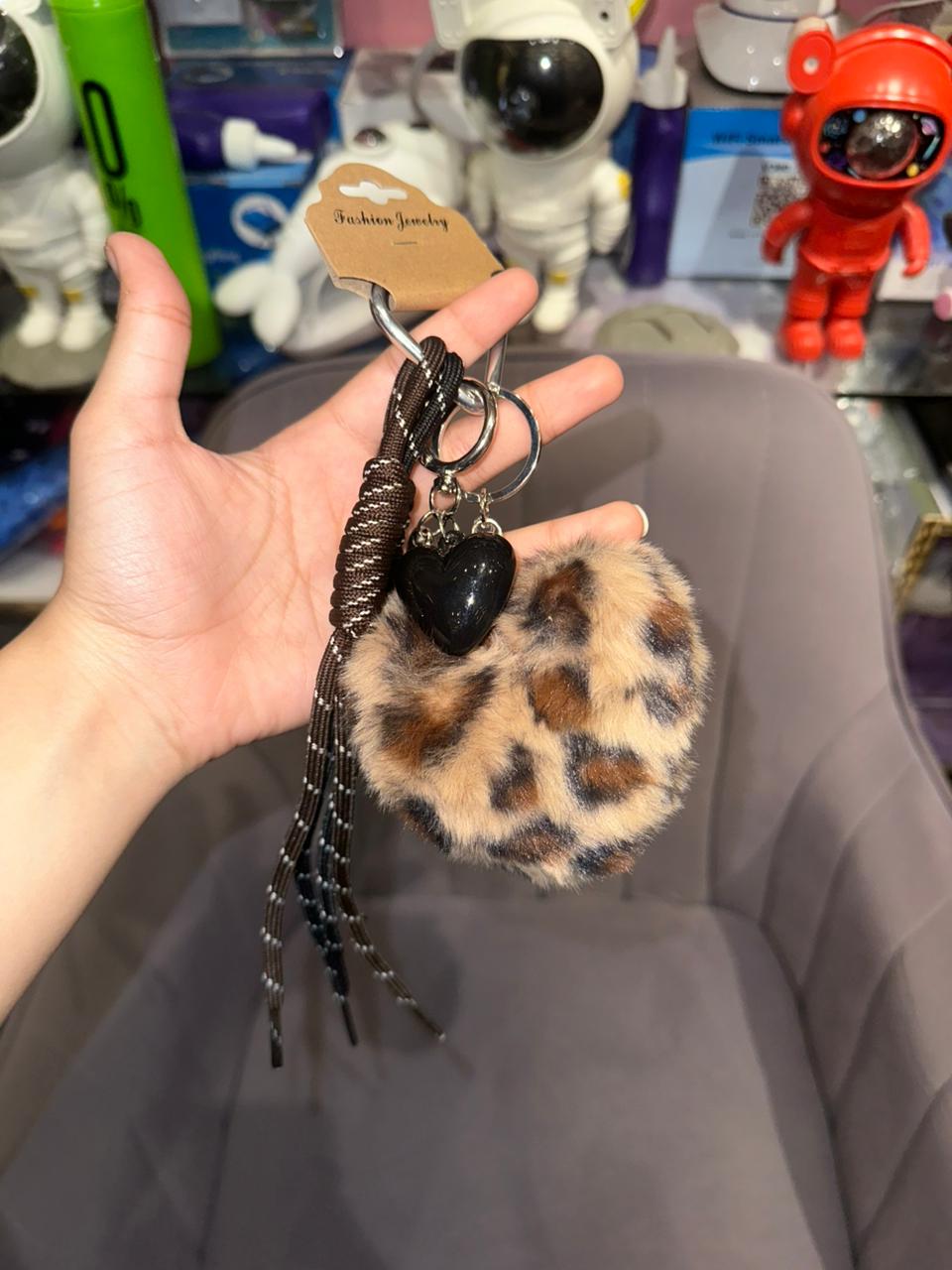Cheetah Print Heart Charm