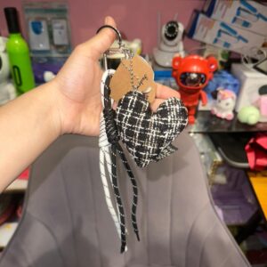 Black Pattern Heart Charm