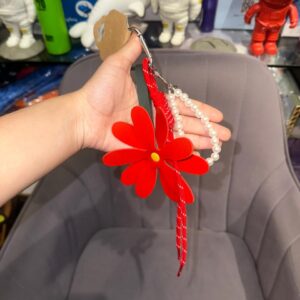Big Red Flower Bag Charm