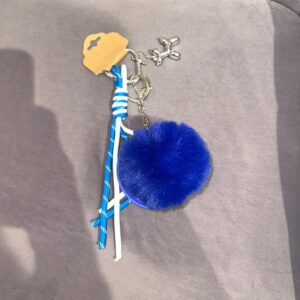 Blue Pom Pom Bag Charm